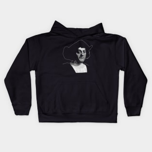 Christopher Columbus Black and White Kids Hoodie